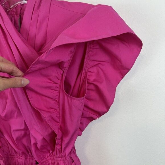10 Crosby Derek Lam Fuchsia Ruffle Midi Dress - Picture 15 of 16